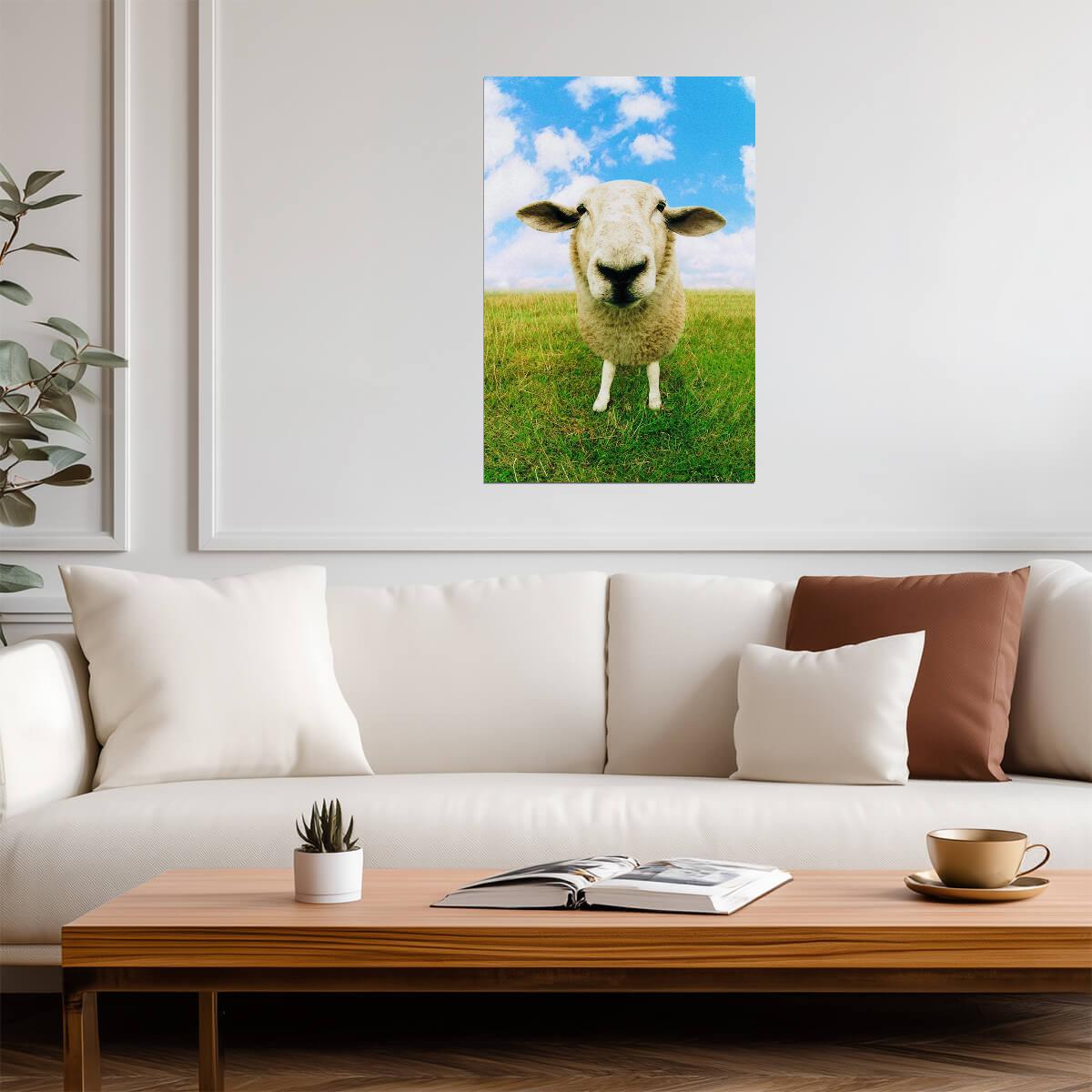 Close Up of a Sheep Photo | Farm Animal Portrait | Rural Photography Poster - Photography Poster