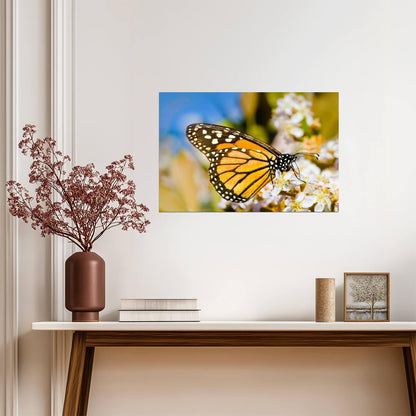 Monarch Butterfly on a Flower | Macro Photography Print | Nature Wall Art Poster - Photography Poster