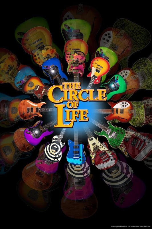 "The Circle of Life" Guitars | Funny Music Poster | Musician Humor Wall Art - Type & Quotes Poster