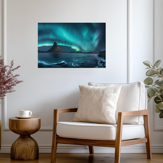 Iceland Northern Lights Photo | Aurora Borealis | Nature & Landscape Poster - Photography Poster
