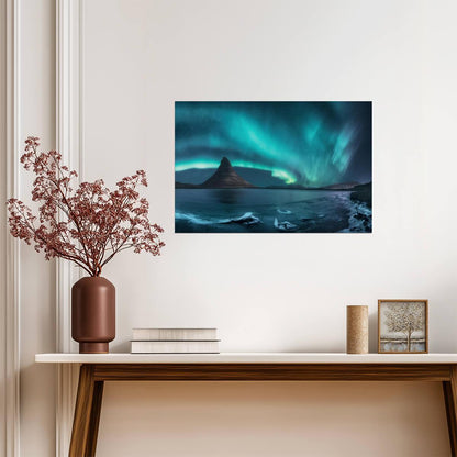 Iceland Northern Lights Photo | Aurora Borealis | Nature & Landscape Poster - Photography Poster