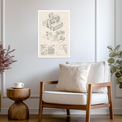 Instant Film Camera Patent Design | Retro Tech Blueprint | Photography Wall Art Poster - Vintage & Retro Poster
