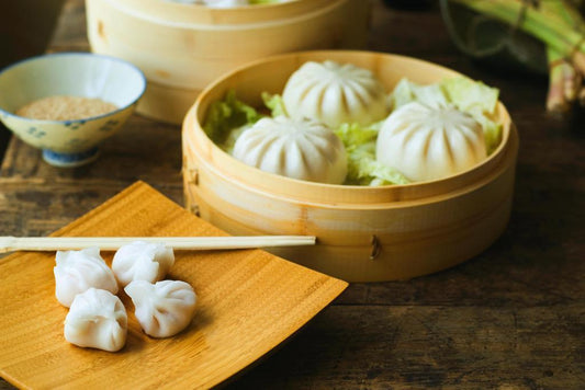 Asian Dumplings in a Steamer | Food Photography Print | Kitchen Wall Decor Poster - Photography Poster