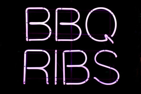 "BBQ Ribs" Neon Sign Photo | Restaurant Advertising | Food & Drink Poster - Type & Quotes Poster