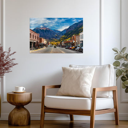Main Street in Telluride Colorado | Mountain Town Photography | Urban Landscape Poster - Photography Poster