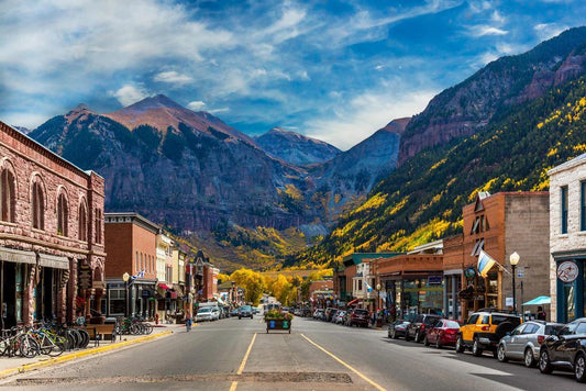 Main Street in Telluride Colorado | Mountain Town Photography | Urban Landscape Poster - Photography Poster