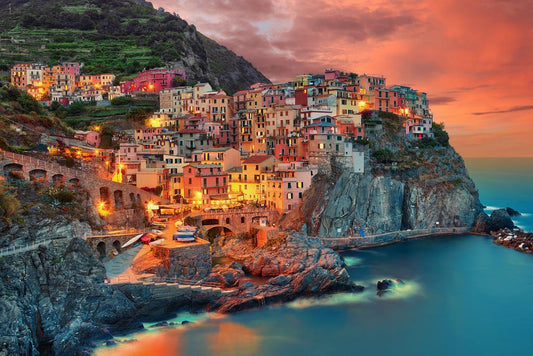 Manarola Cinque Terre Poster | Italy Coastal Village Photography | Italian Riviera Wall Art