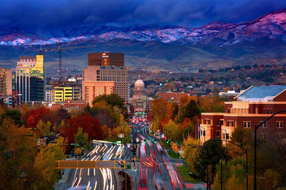 Downtown Boise Idaho Sunset | Cityscape Photography from Depot Hill | Urban Poster - Photography Poster