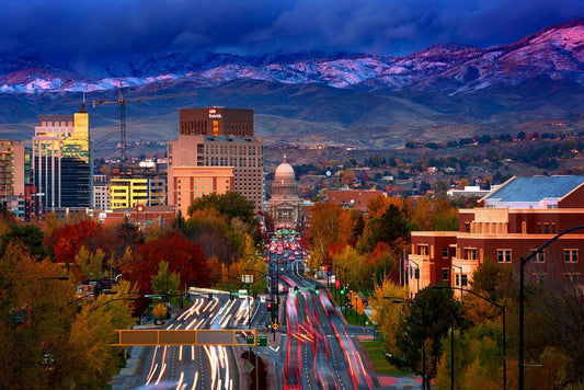 Downtown Boise Idaho Sunset | Cityscape Photography from Depot Hill | Urban Poster - Photography Poster