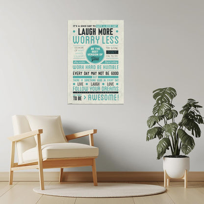 Laugh More, Worry Less | Motivational Poster