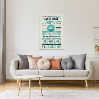 Laugh More, Worry Less | Motivational Poster