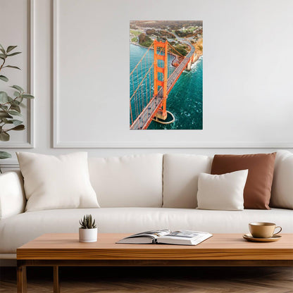 Golden Gate Bridge Aerial View | San Francisco Photography | California Landmark Poster - Photography Poster