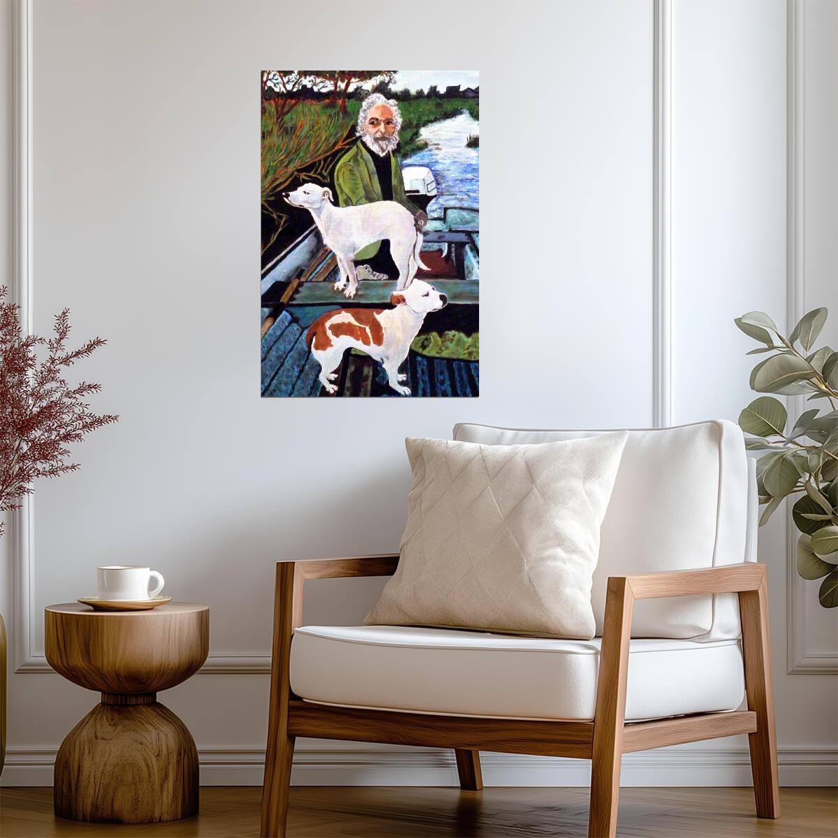 Goodfellas Movie Painting | Man with Two Dogs in a Boat | Martin Scorsese Film Art - Movies & TV Poster