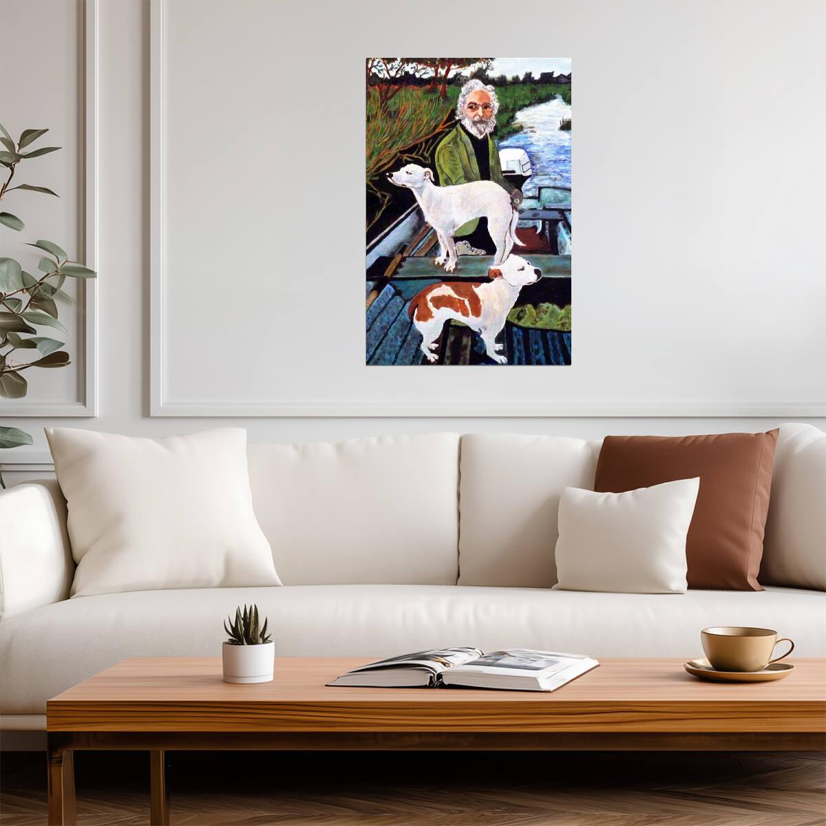 Goodfellas Movie Painting | Man with Two Dogs in a Boat | Martin Scorsese Film Art - Movies & TV Poster