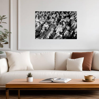 3D Movie Viewers in Theater | Vintage Black and White Photo Poster - Vintage & Retro Poster