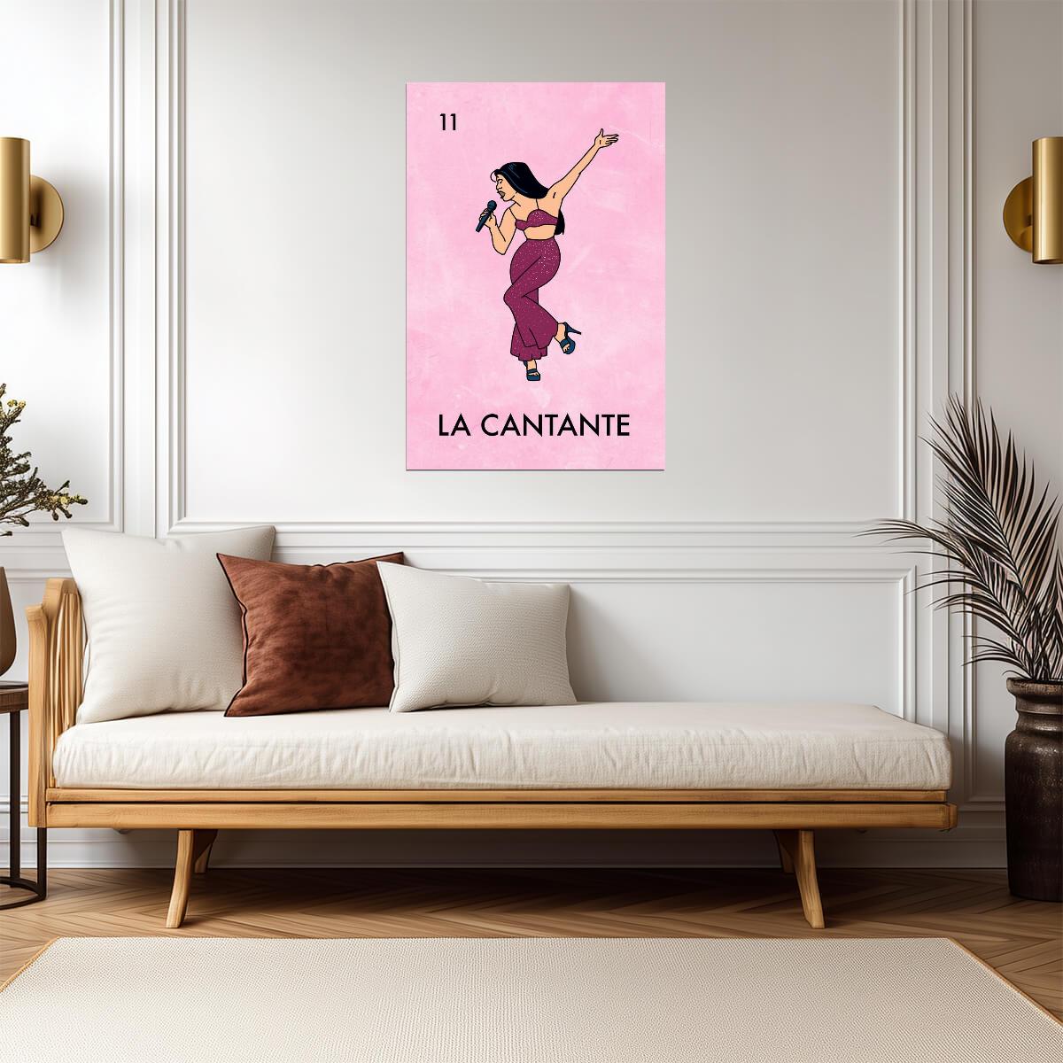La Cantante Selena Loteria Card | Mexican Bingo Game Parody Poster | Tejano Music Icon Art - Music Poster