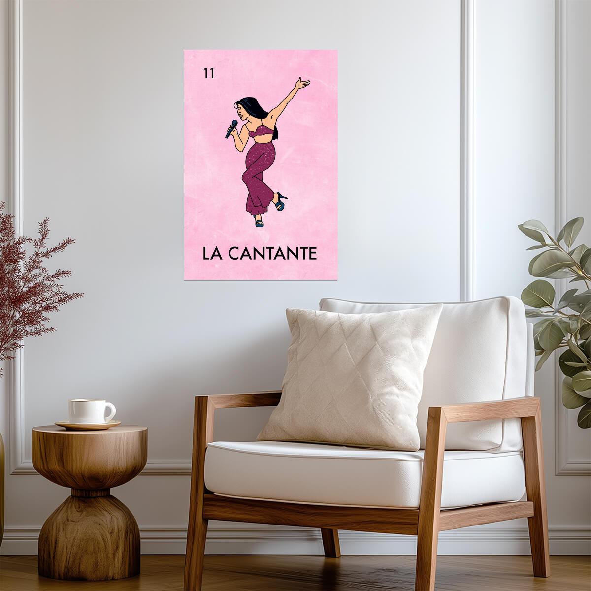 La Cantante Selena Loteria Card | Mexican Bingo Game Parody Poster | Tejano Music Icon Art - Music Poster