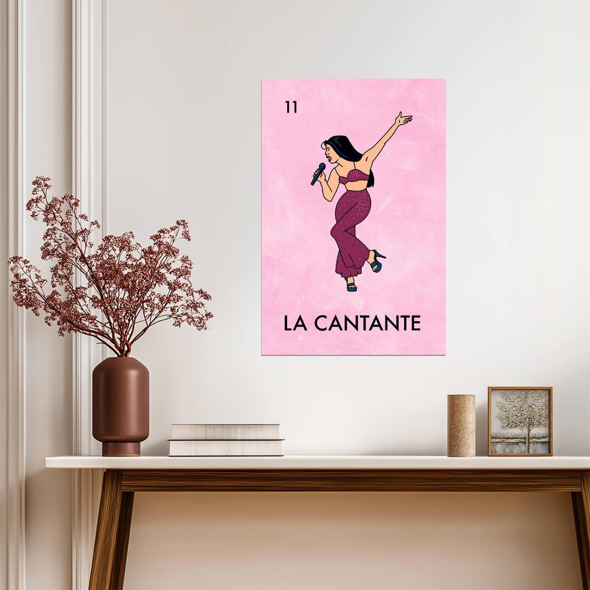 La Cantante Selena Loteria Card | Mexican Bingo Game Parody Poster | Tejano Music Icon Art - Music Poster