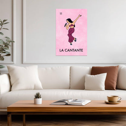 La Cantante Selena Loteria Card | Mexican Bingo Game Parody Poster | Tejano Music Icon Art - Music Poster