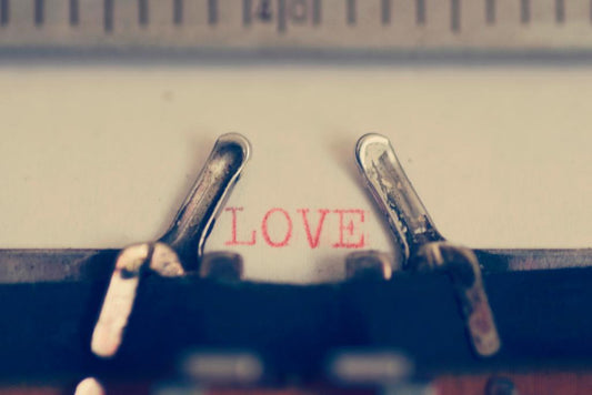 The Word Love on a Vintage Typewriter | Romantic Photography Print | Nostalgic Wall Art Poster - Photography Poster