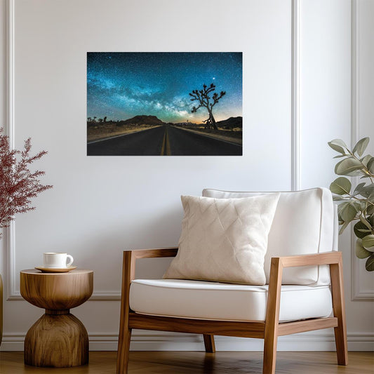 Starry Sky over Joshua Tree National Park | Night Photography | Desert Landscape Poster - Photography Poster