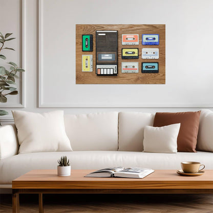 Vintage Cassette Player and Tapes | Retro Music Photography | 80s Nostalgia Poster - Photography Poster