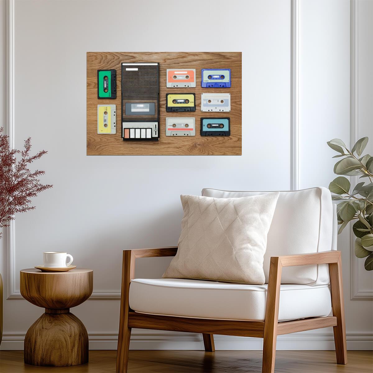 Vintage Cassette Player and Tapes | Retro Music Photography | 80s Nostalgia Poster - Photography Poster