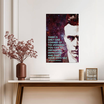 The One Corner Of The Universe You Can Improve Is Yourself | Aldous Huxley Quote Poster | Motivational Literary Art - Type & Quotes Poster