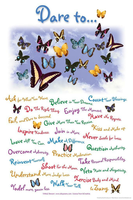 Dare To… | Motivational Poster with Butterflies