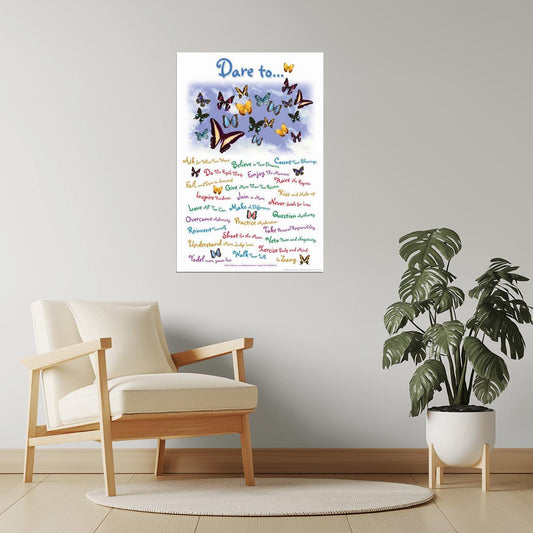 Dare To… | Motivational Poster with Butterflies