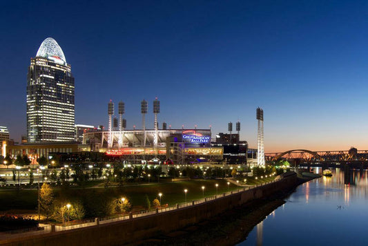 Cincinnati Skyline with Great American Ball Park | Ohio Cityscape Photography | Baseball Stadium Poster - Photography Poster