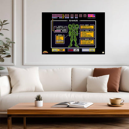 Super Metroid Samus Aran | Retro Gaming Poster | SNES Sci-Fi Wall Art