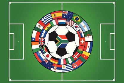 World Soccer Flags Collage | International Football Art | Sports Fan Poster