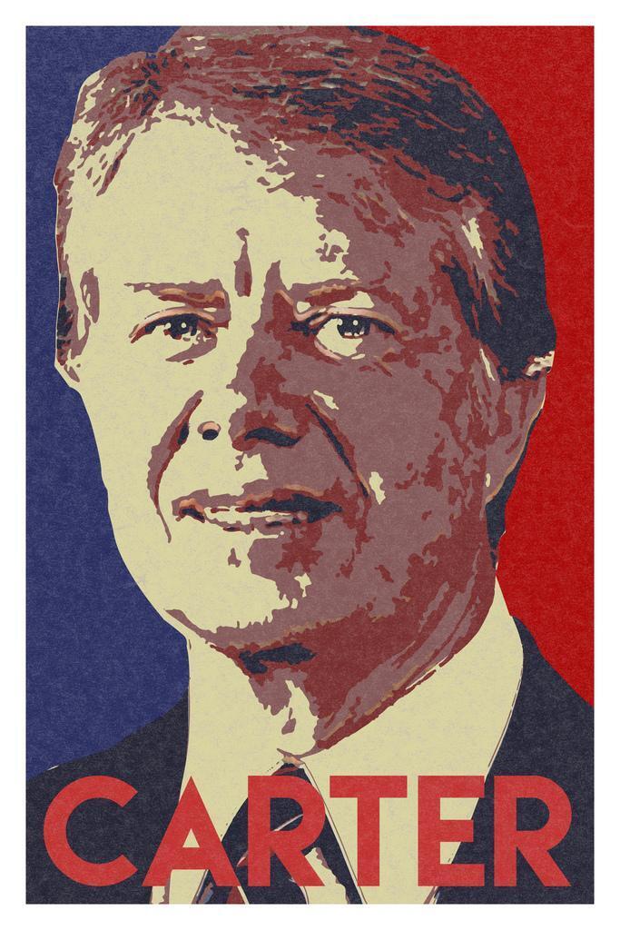 President Jimmy Carter Pop Art | Stylized Portrait Poster | Political Wall Art - Graphic & Art Poster
