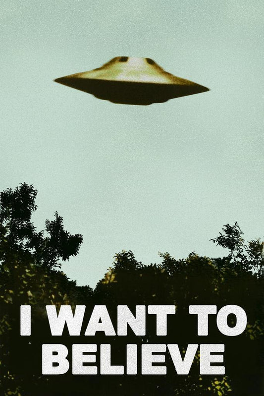 The X-Files "I Want To Believe" | Classic UFO Poster | 90s TV Show Wall Art