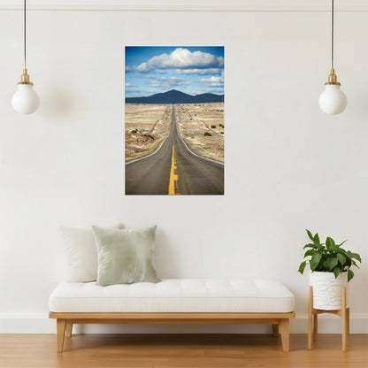 Texas Desert Highway Poster | Road Trip Photography | American Landscape Wall Art