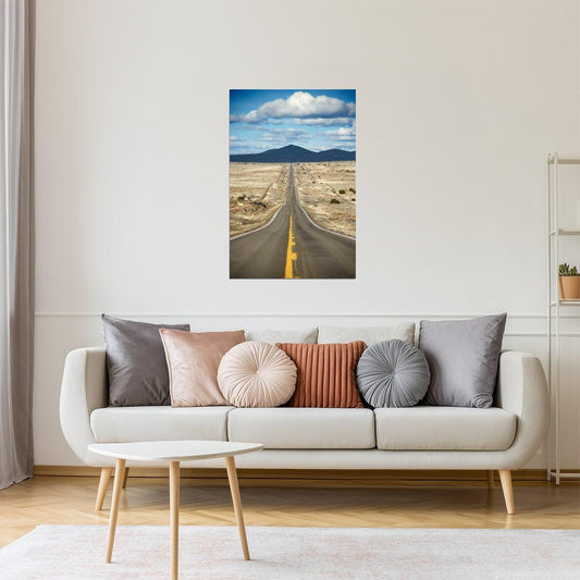 Texas Desert Highway Poster | Road Trip Photography | American Landscape Wall Art
