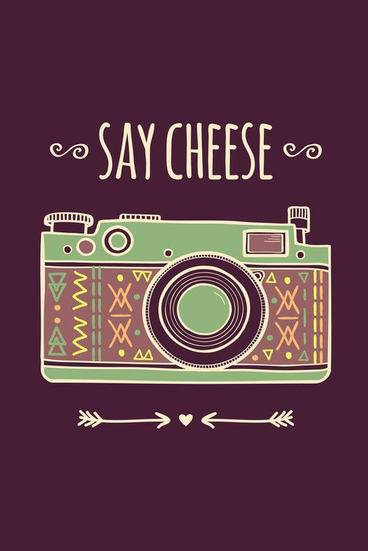"Say Cheese" Retro Camera | Boho Style Illustration | Vintage Photography Poster - Graphic & Art Poster