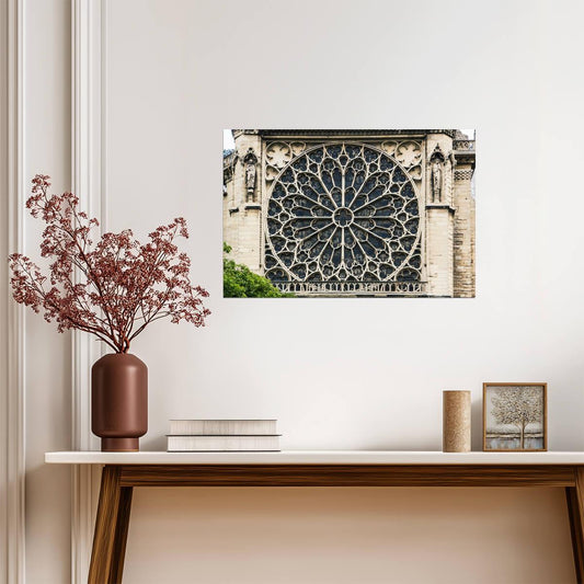 Rose Window of Notre Dame Cathedral | Paris Architecture Photography | France Landmark Poster - Photography Poster