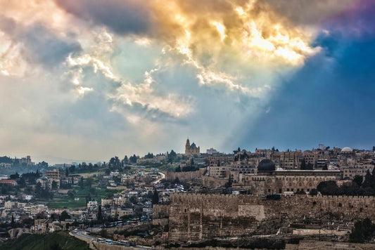 Golden Clouds Over Jerusalem Cityscape | Israel Photography Print | Holy Land Poster - Photography Poster