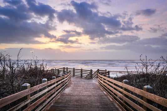 Beach Boardwalk at Sunrise | Port Aransas Texas Photography | Coastal Poster - Photography Poster