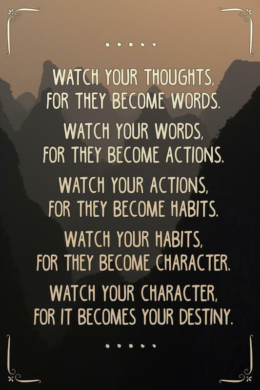 Watch Your Thoughts | Motivational Poster with Mountain