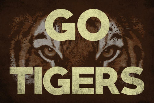 "Go Tigers" Mascot Poster | College Sports Typography | Team Spirit Wall Art - Type & Quotes Poster