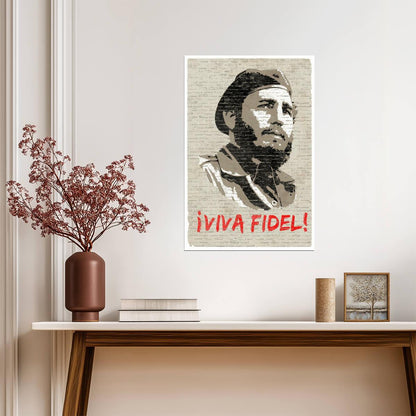 "Viva Fidel!" Castro Graffiti | Cuban Revolution Art | Historical Political Poster - Vintage & Retro Poster