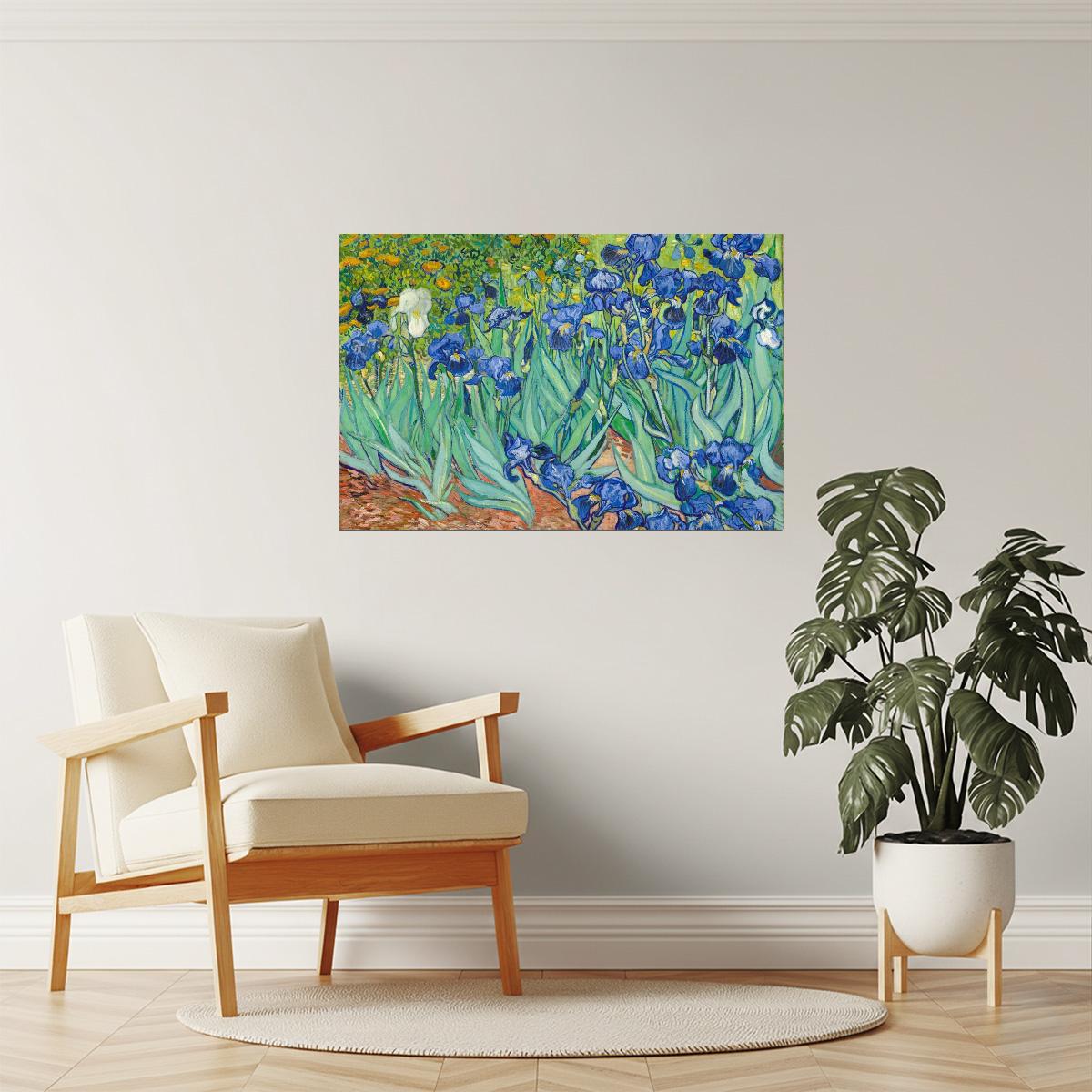 Vincent Van Gogh Irises Poster | Post-Impressionist Art | Floral Painting Print