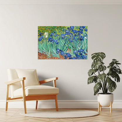Vincent Van Gogh Irises Poster | Post-Impressionist Art | Floral Painting Print