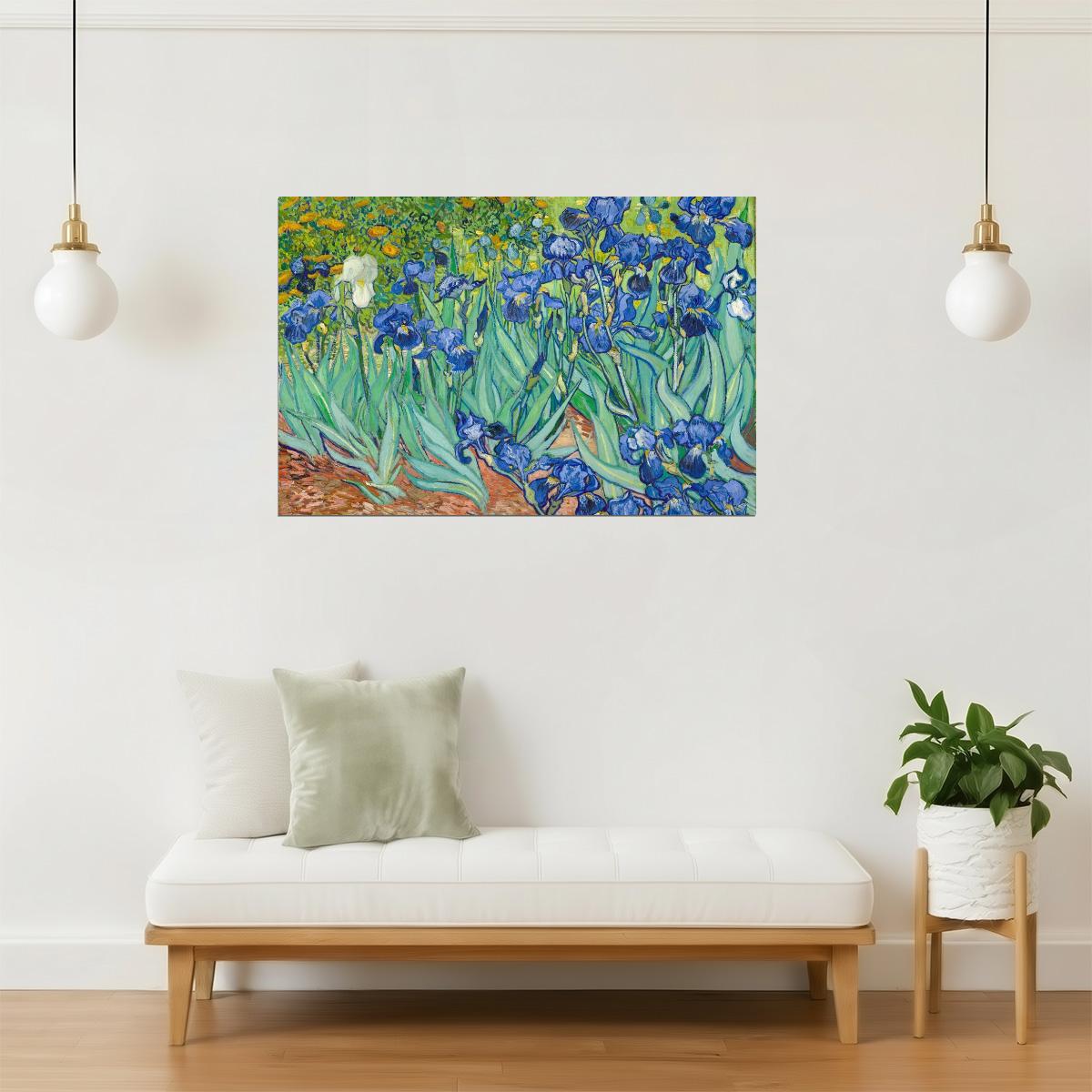 Vincent Van Gogh Irises Poster | Post-Impressionist Art | Floral Painting Print