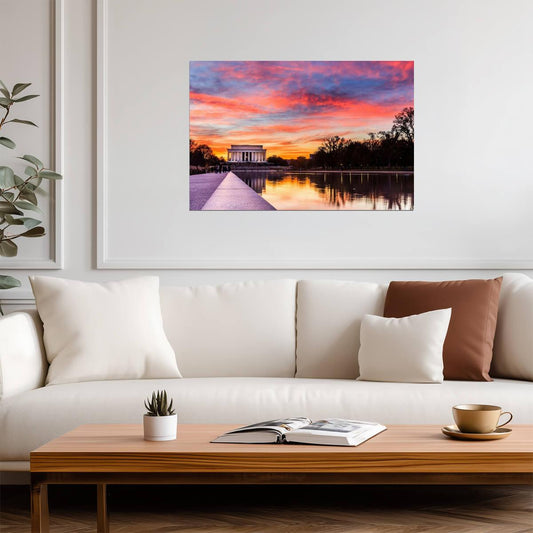 Sunset at the Lincoln Memorial | Washington D.C. Photography | Landmark Poster - Photography Poster