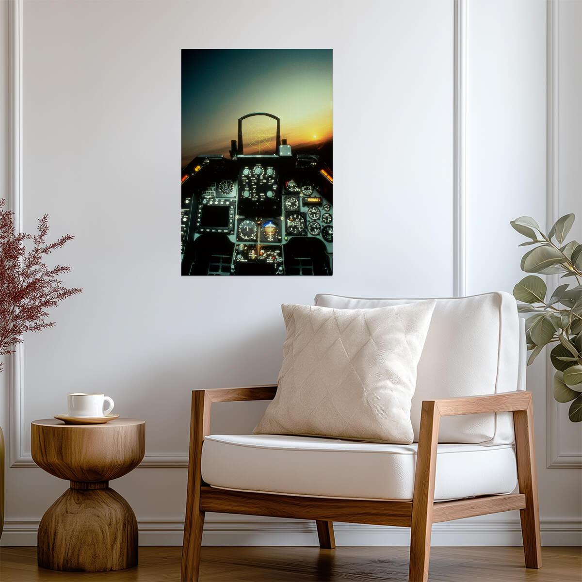 F-16 Fighting Falcon Cockpit Simulator | Aviation Photography | Pilot Poster - Cars Poster