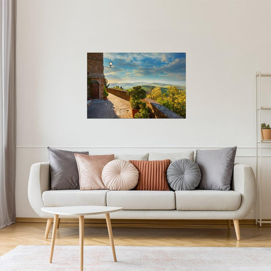 Tuscan Landscape from Pienza Poster | Italy Countryside Photography | Italian Wall Art